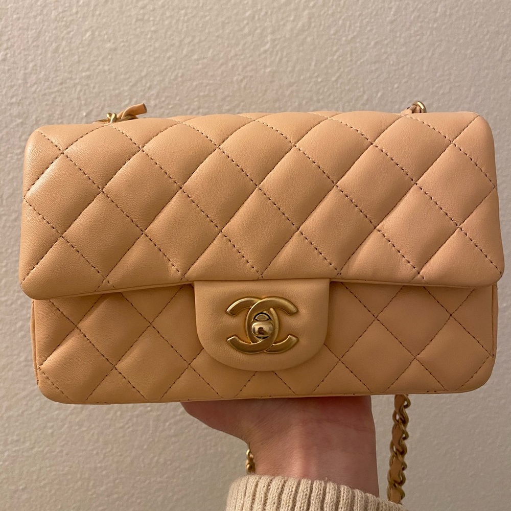 *SOLD* Chanel Rectangular Mini Beige Classic